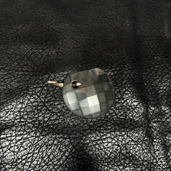 VTG ITAOR ITALY STERLING SILVER 925 NECKLACE CHAIN & FACETED ONYX ROUND PENDENT - Picture 8 of 11